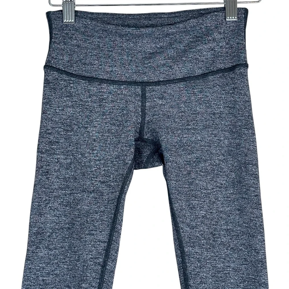 Lululemon Wunder Under Space Dye Heathered Leggings Gray Athleisure Size 2